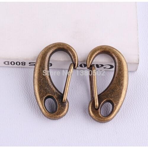 10pcs 31mm unique Design D shape bronze color Snap Hooks buckles Spring Clips buckle for bag , garment accessories