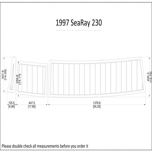 1997 SeaRay 230 Swim Platform Pad Boat EVA Teak Decking 1/4" 6mm