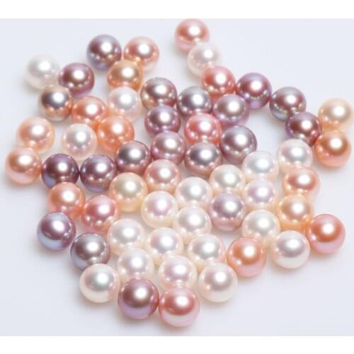 2018 Top Fashion AAAA Wholesale7-7.5mm round Half Drilled Loose Freshwater Pearl