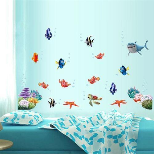 3d Movie Stickers Finding Nemo Wall Decals Nursery Removable Mural Art Cartoon Diy Colorful Sea Fish Print Pvc Paper Stickers