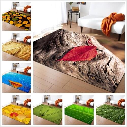 Large Size 3D Carpets for Living Room Bedroom Area Rugs Green Leaf series Rug Kids Room Play Mats Memory Foam Home Decor Carpets