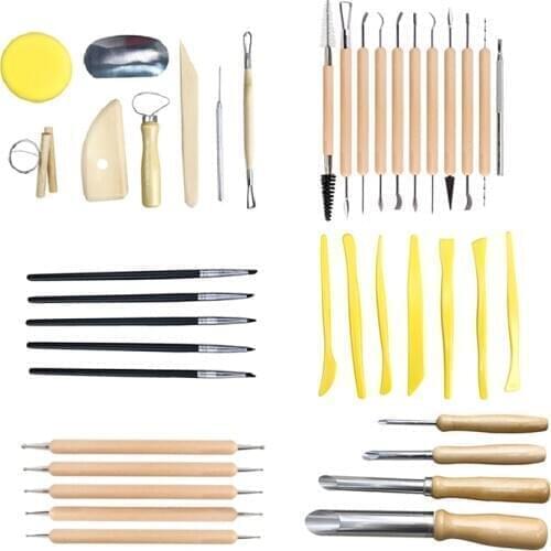 40 Pieces Sets Clay Tools Silicone Pens Hole Punches Handmade DIY Soft Clay Supplies Clay Sculpture Pottery & Ceramics Tools