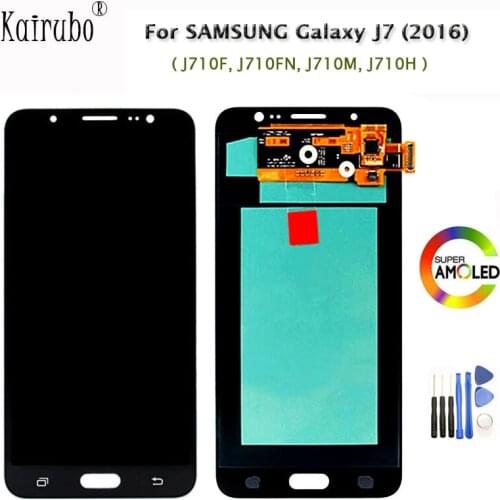 5.5" Super AMOLED/ OLED / TFT For Samsung Galaxy J7 2016 J710 SM-J710F J710M J710H J710FN LCD Display Touch Screen Digitizer