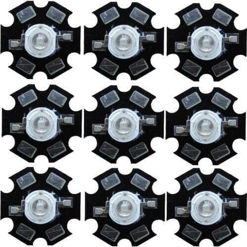 50pcs/lot High Power 1W 3W Red Green Blue LED Bulb crystal Diodes Light With 20mm AL Star Base