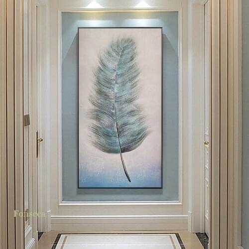 Abstract Large Feather Canvas Painting Nordic Simple Posters Posters On The Wall Modern Pictures Aesthetic Room Decor