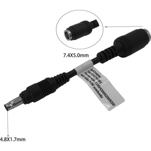 Dongle for HP Compaq 90w Smart AC Adapter Cable Converter 406824-001 414136-001 DC 7.4X5.0mm to 4.8X1.7mm