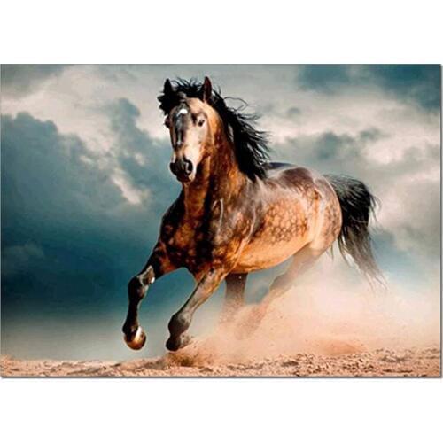 5D Diy Diamond Painting Animal Running Horse Cross Stitch Full Round Rhinestone Diamond Mosaic Embroidery European Home Decor