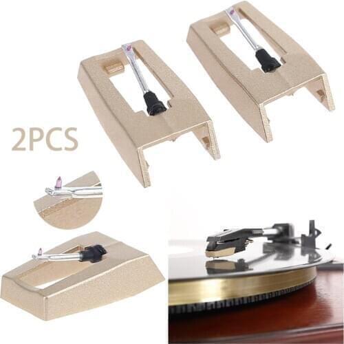 2PCS LP Turntable Phonograph Diamond Stylus Needles For Gramophone Record Golden