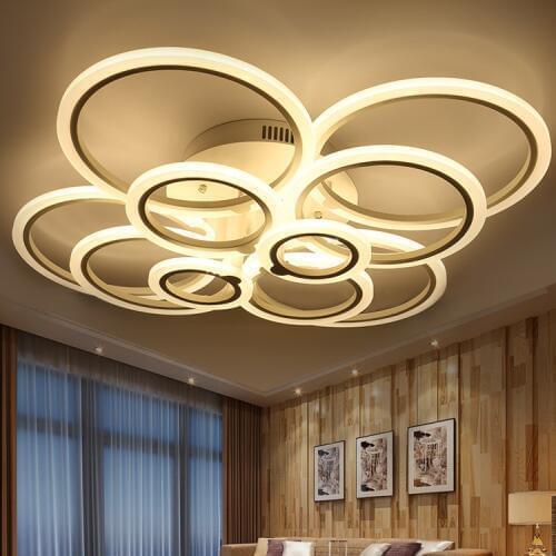 Stepless adjustable brightness and adjustable color LED acrylic ceiling lamps, 4 head, 6 head, 8 head, 10 head LED ceiling light