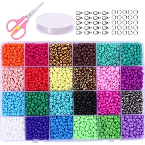 Beaded Glass Seed Beaded Box Set for DIY Bracelet Earrings Bracelet Jewelry Making Accessories