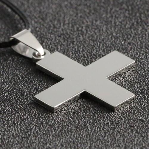 Anime ONE PIECE Dracule Mihawk Necklace EVA Katsuragi Misato Cross Jesus Silver Color Pendant Stainless Steel Jewelry Men