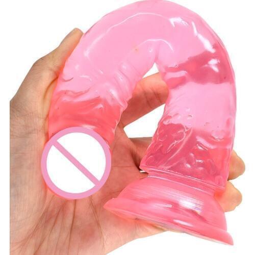 Long Jelly Dildo Realistic With Suction Cup Soft Dildo No Vibrator Crystal Penis Huge Dick Adult Sex Toy Dildos For Women