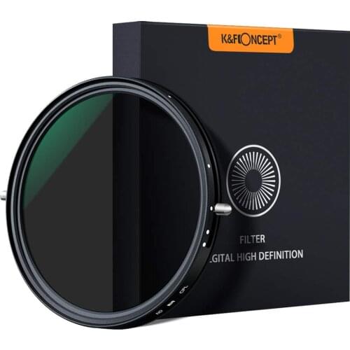 10pcs K&F Concept ND2-32 Fader ND Filter52/ 62/ 67/ 72 /77/82mm NO "X" Spot Neutral Density Variable Filter For Canon Nikon Sony