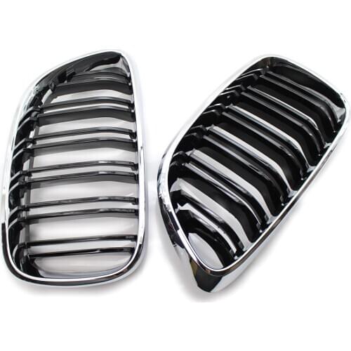 Chrome Frame Gloss Black Car Front Kidney Grille Dual Slat Grille For BMW F30 F35 E90 E91 E36 F10 F18 F06 F12 F22 F23 F15 F16