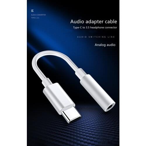 Type-C To 3.5mm Headphone Cable Adapter Type C USB-C Male To 3.5mm Analog audio AUX Audio Female Jack For type-C Xiaomi huawei