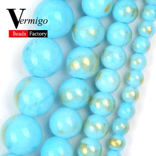 Natural Stone Beads 4/6/8/10mm Lake Blue Lapis Lazuli Jades Round Beads for Jewelry Making Diy Women Bracelet Necklace Jewellery