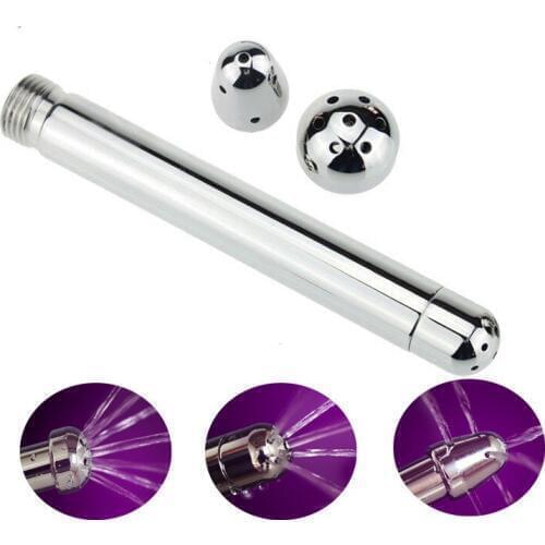 Metal Butt Plug Anal Shower Enema Water Nozzle 3 Plug Heads Enema Vagina Anal Cleaning Kit,Anal Sex Toy,Anus Sex Products Unisex