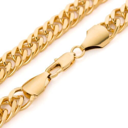 Fashion Boyfriend Jewelry Size Charming Mens Boys Stainless Steel 6-12mm Yellow Gold Cuban Curb Chain Necklaces