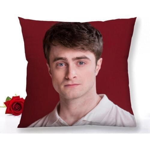 New Daniel Radcliffe Zipper Pillowcase Home Decoration Satin Fabric Square Pillowcase 40x40cm 45x45cm Bedroom Pillow Cover 1.15