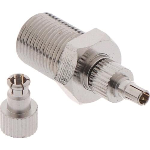 New F Female To TS9 & CRC9 Male Plug Coaxial Adapter RF Connector Nickel Plated