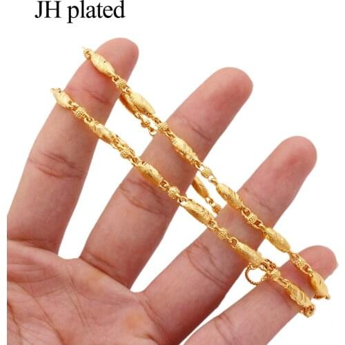 Necklace chains jewelry link chain 50cm necklaces 24K gold colour African/Dubai/Arab/French for women New year gift Necklaces