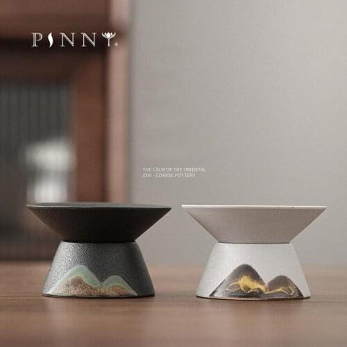 PINNY Japanese Style Mountain Ceramic Tea Strainers Tea Leaf Spice Filter Pigmented Kung Fu Tea Accessories