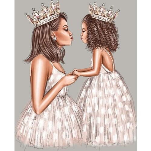 Kiss Mom Daughter Transfers For Clothing Appliqued Heat Transfer Vinyl Tops Fashion Diy Iron-On Transfers For Clothing Love