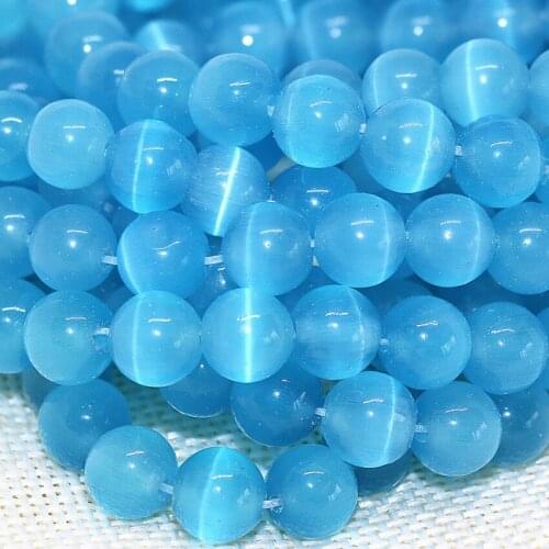12mm 18 style charms Mexican opal cat eyes smooth round crystal loose spacer stone beads diy jewelry making 14inch B1573