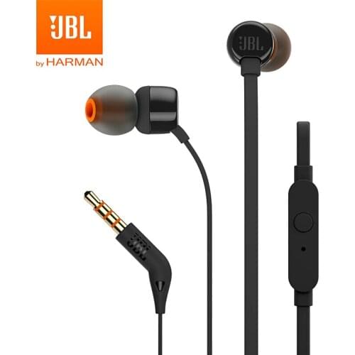 JBL T110 3.5mm Wired Earphones Stereo Music Deep Bass Earbuds Headset Sports Earphone In-line Control Hands-free with Microphone