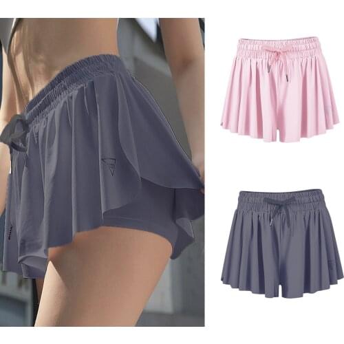 Yoga Shorts Running Cycling Sports Short Butt Scrunch Skirt for Women Girls 2 In 1 Marathon Quick Dry Gym Workout Fitness Shorts