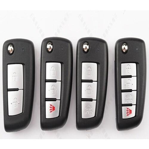 Folding 2 3 4 Button Remote Flip Key ShellFit For Nissan X-Trail Qashqai Sunny NV200 Geniss Altima Maxima Sentra Versa Blade Fob