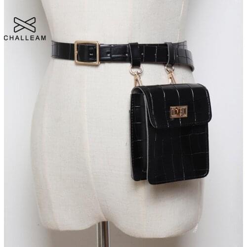 Women Alligator Small Belt Bag Leather Female Crocodile Black Red Camel Waist Bags Ladies Belly Bum Purse Mobile Fanny Pack 185