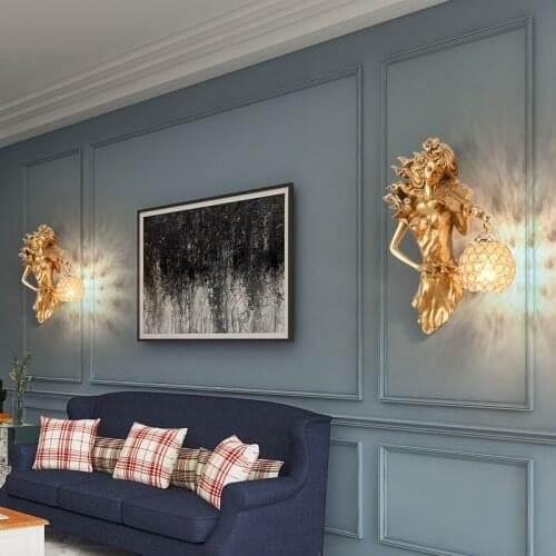 Nordic LED Wall Lamp for Home Decoration,corridor Aisle Living Room Background Wall Light Creative Resin Decor Indoor Lighting