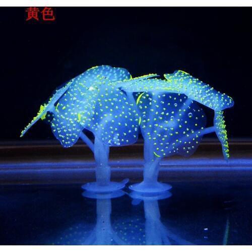 Luminous Glowing Silicone Artificial Coral Plant Aquarium Decoration Fish Tank Ornament Landscape Decor w/ Sucker Disc
