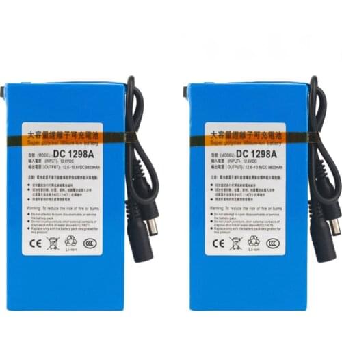 MLWLE High Quality 12V 9800Mah Super Rechargeable Battery Portable Lithium-ion Batteria DC 12V DC1298A With Plug Accmulator
