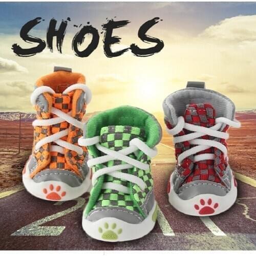 4 Pcs/Set Winter Pet Shoes Waterproof Anti-slip Warm Small Cat Dog Puppy Lace-up Rain Snow Boots