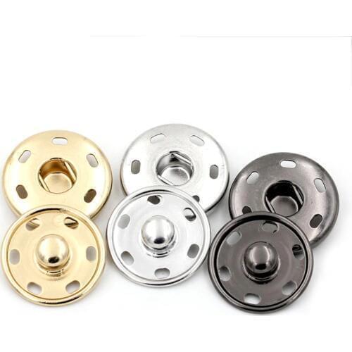 100pairs/lot Brand Metal Snaps Buttons Brass Press Button Fasteners Black Gold Covered button DIY Sew Clothing Accessories