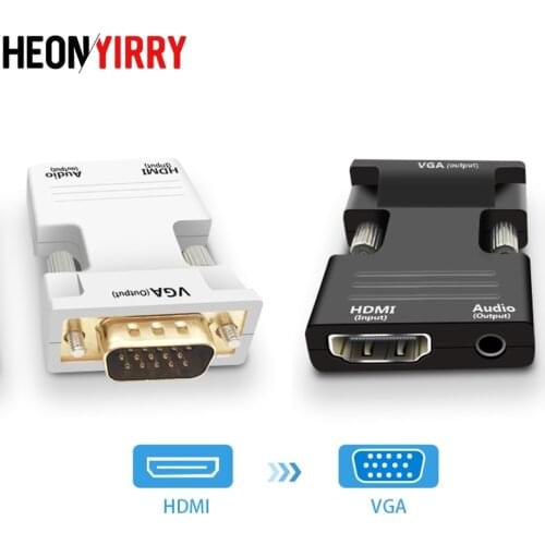 1080P HDMI to VGA Adapter Male to Female Digital To Analog Audio Video Converter Cable for PC Laptop TV Box Projector