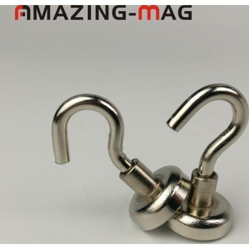 20pcs D16mm Powerful Neodymium N52 Magnet Pot with Hook POS Display Ceiling Magnetic Base Magnetic Store System