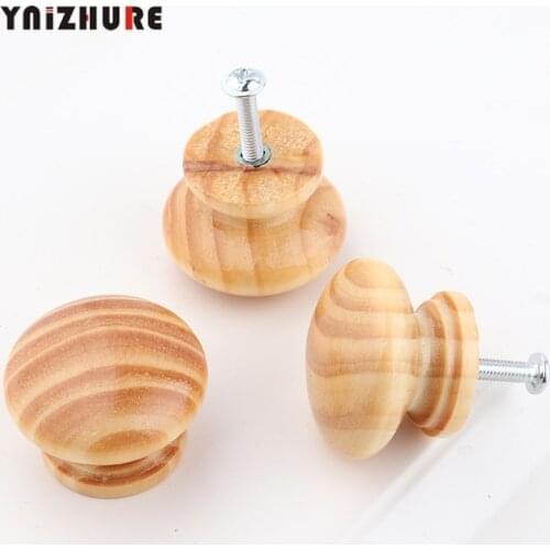 10pcs 24/37mm Wooden Retro Furniture Knobs Kitchen Cabinet Drawer Dresser Cupboard Door Pulls Handles Diameter