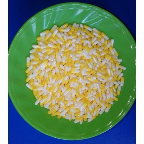 4# 10,000pcs! Yellow-White Colored Gelatin Empty Capsules SIZE 4(joined or seperated capsules available!)