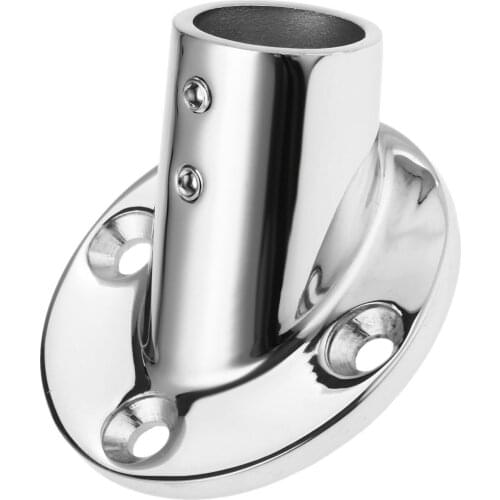 45 Degree Marine 316 Stainless Steel Deck Handrail Rail Fitting Stanchion Round Base Mount 1" Tube Pipe Boat Marine Hardware