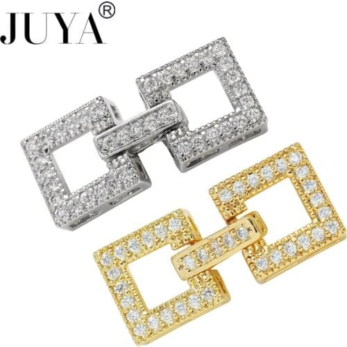 5 Pcs\lot Fastener Lobster Claw Clasps Hooks For Jewelry Making Cubic Zirconia Charm Connectors DIY Handmade Jewelry Accessories