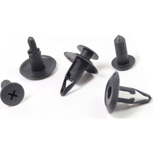 50Pcs 8mm hole Mud Flaps Fastener Fender Push Clips Plastic Rivet Fit For Mazda NA01-56-145 for Nissan 63844-01A00 for Ford