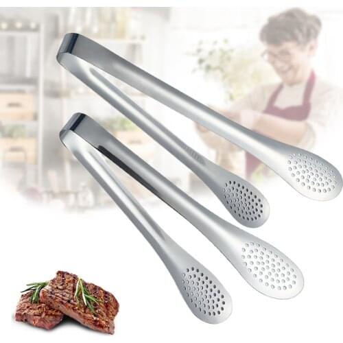 Non-Stick Barbecue Clip Salad Cake Dessert Food Tongs Stainless Steel BBQ Grilling Clamp Salad Tong Kitchen Accessories