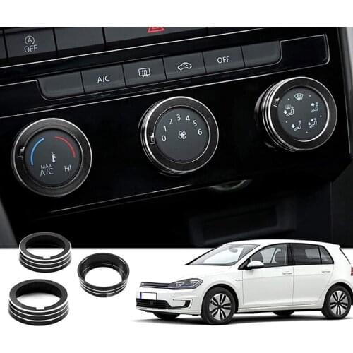 Car Aluminum Alloy Audio Air Conditioner Knob Switch Button Cover Decoration for Golf 7 MK7 2016-2019