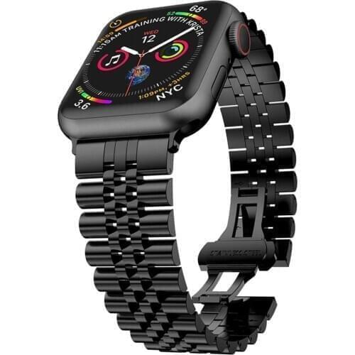 For Apple Watch Band Series 5 6 SE 44mm 40mm Stainless Steel Link Bracelet for iWatch 3 Bands 40mm 38mm Strap Men Wowen Pulseira