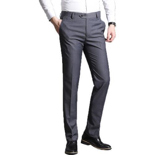Men Suit Pants 2019 Summer Men Dress Pants Straight Business Office Trousers Mens Formal Pants Classic Male Pantalon Hombre 38