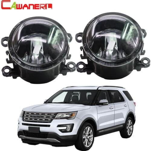 Cawanerl 2 X Car Styling Front Fog Light Lampshade + H11 LED / Halogen Lamp DRL 12V For Ford Explorer 2011 2012 2013 2014