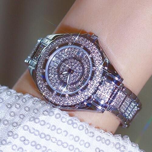 BS New Full Diamond Womens Watch Crystal Ladies Bracelet Wrist Watches Clock relojes Quartz ladies watches for women 0917L35
